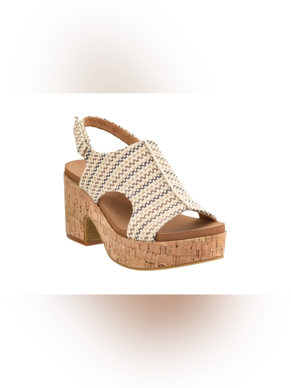 Corkys Beige Woven Cork Platform Slingback Sandal